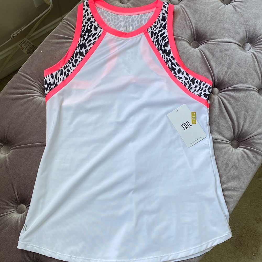 😍CUTE!! TAIL Hot Pink/leopard MOTION TANK- SMALL,